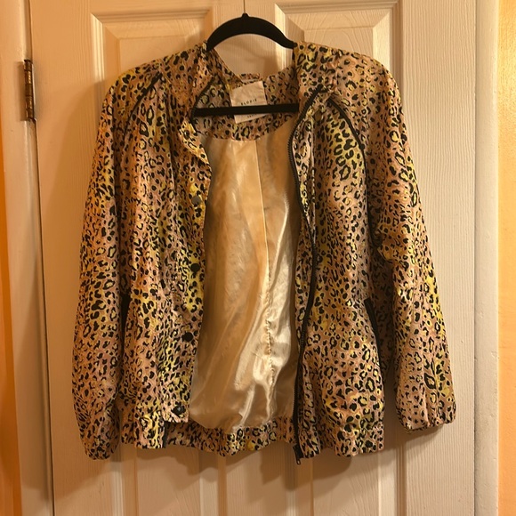Elodie Jackets & Blazers - Animal print lined hooded windbreaker